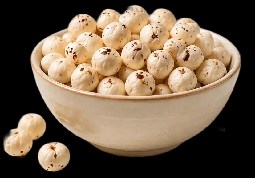 Real bowl of crunchy white natural makhana
